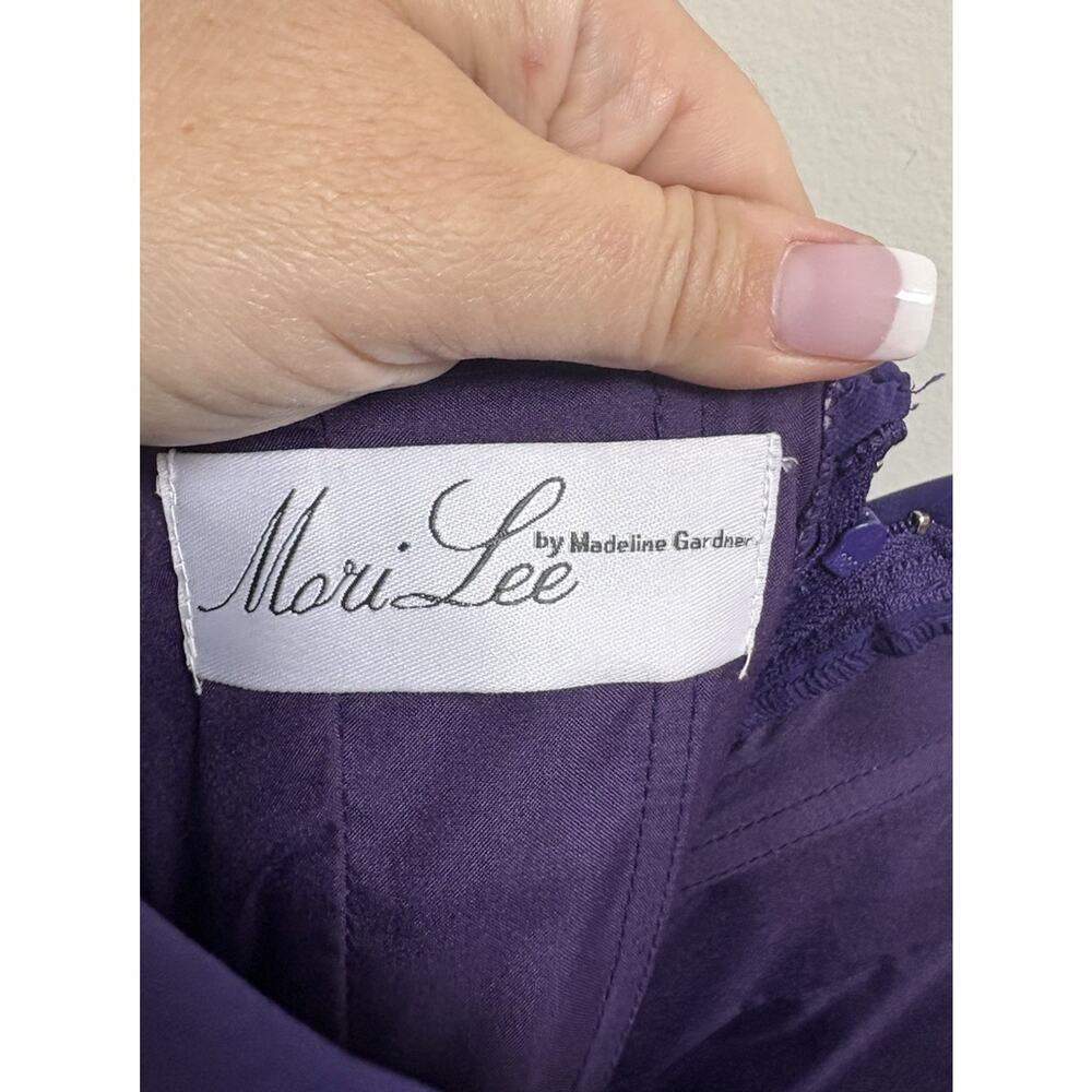 Vintage Mori Lee by Madeline Gardner Purple Beaded Formal Gown‎ Dress Size 6 - Picture 4 of 8